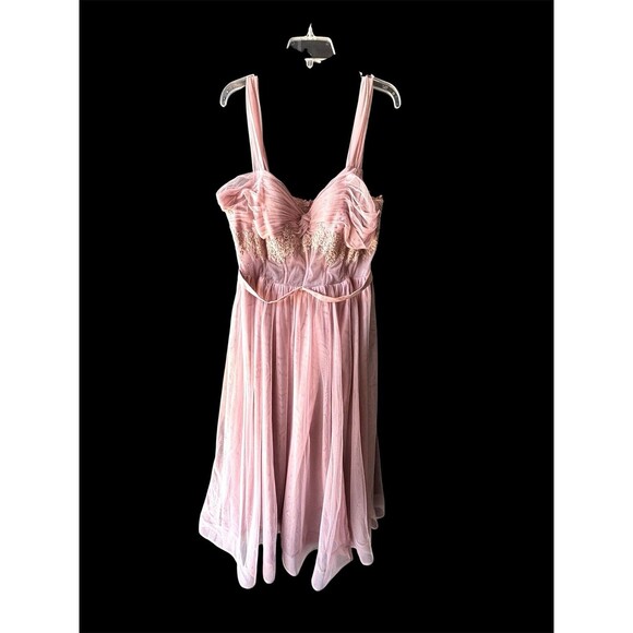 JJ’s House Pink Tulle Lace Corset Ball Gown Fairy Style W/wrap Front Slit 18w - Picture 1 of 12